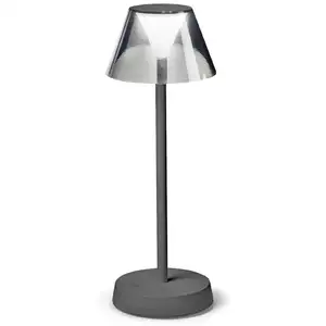 Ideal Lux Lolita LED-Terrassenleuchte, Akku, grau