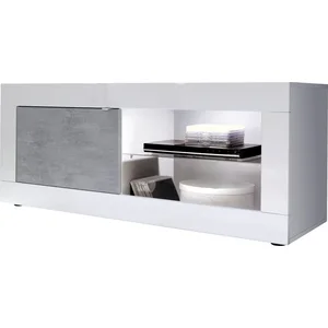 Home affaire Lowboard Basic Breite 140 cm, TV-Board 1 Tür, 2 offene Fächer (Glasboden), TV-Kommode, Metallgriff, moderne Rahmenoptik, Farbauswahl günstig