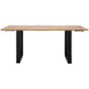 Esstisch Tavolo 180/280 x 90 x 77 cm Mango Metall Natur Schwarz günstig