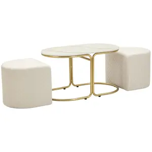 Couchtisch mit 2 Hockern Mauro Ferretti Relax 79x45x44 cm / 42x37x37 c... günstig