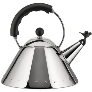 Alessi Wasserkessel, Wasserkocher, Schwarz, Silber