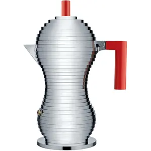 Alessi MDL026 R Pulcina Espressomaschine, Espressokocher, Rot