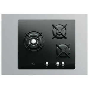 Whirlpool AKT 404/NB, Schwarz, Integriert, Gaskochfeld, Glas, 3 Zone(n...