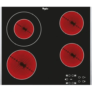 Whirlpool AKT 8130/LX, Schwarz, Integriert, Keramik, Glaskeramik, 4 Zo...