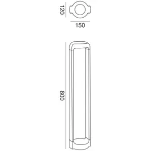 GES452C Integrierte LED-Pollerleuchte   Stehleuchte aus anthrazitfarbe...