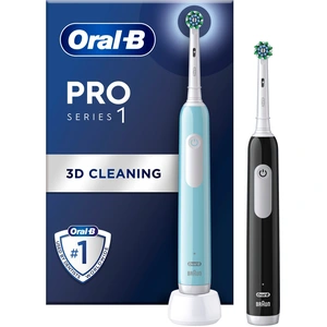 Oral-B Pro Series 1 Elektrische Zahnbürste, Doppelpack, Blau/Schwarz