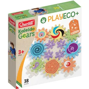 Quercetti PlayEco+ Kaleido Gears Bausatz mit Zahnrädern aus recyceltem Kunststoff