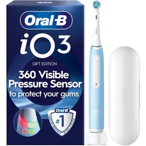 Oral-B iO Series 3 Elektrische Zahnbürste Ice Blue mit Reiseetui Set b...