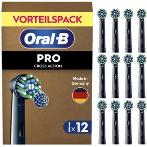 Oral-B Aufsteckbürsten PRO CrossAction, Schwarz, 12 Stück