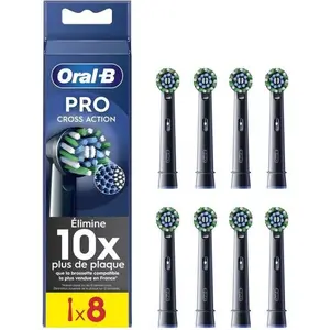 ORAL-B Pro Cross Action Schwarze Aufsteckbürsten 8er-Pack X-förmige Filamente, 16° Winkel, CleanMaximiser-Anzeige günstig