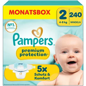 Pampers Premium Protection Baby Windeln Größe 2, 240 Stück (4-8 kg) mi... günstig