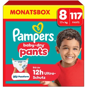 Pampers Baby-Dry Pants Größe 8 (17kg+) | 117 Stück Windeln für 360° au... günstig