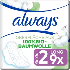 Always Cotton Protection Damenbinden Größe 2 Lang 100 % Bio-Baumwolle 9 ct günstig