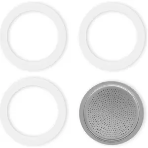 Bialetti Zubehörset Moka Express 1Tasse, Zubehör Kaffeemaschinen, Mehrfarbig, Weiss, Silber