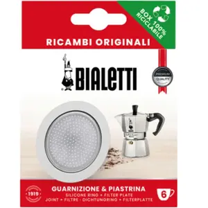 Bialetti Dichtungsring & Filterplatte, Zubehör Kaffeemaschinen, Grau, Silber, Weiss