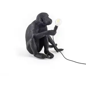 SELETTI Monkey Lamp Terrassenlampe sitzend schwarz