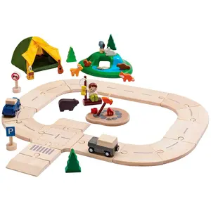 Plantoys Dschungel-Entdecker Schienen- & Straßenset