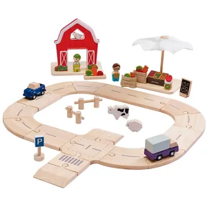Plantoys Straßenset Vom Bauernhof zum Markt