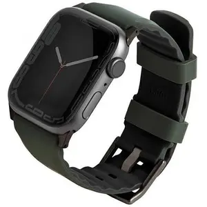 Uniq pasek Linus Apple Watch Series 4/5/6/7/8/SE/SE2/Ultra 42/44/45mm. Airosoft Silicone zielony/mos (42 mm, 44 mm, 45 mm, Edelstahl, Silikon), Uhrenarmband, Grün