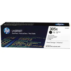 HP 305X 2-pack HY, Laser, HP Color LaserJet HP LaserJet 300/400, Schwarz, Hoch, ISO/IEC 19798, Schwarz