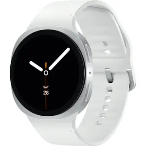 Samsung Galaxy Watch8 silver 40mm LTE Sport Band white S/M