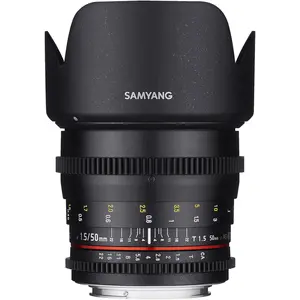 Samyang 50mm T1.5 VDSLR Sony E-Mount (Sony E, Vollformat), Objektiv, Schwarz