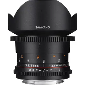 Samyang 14mm T3.1 VDSLR II Canon EF (Canon EF-M, Vollformat), Objektiv...