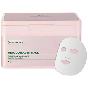 VT Cosmetics Gesichtsmaske Cica Collagen Mask 30 Stück Tuchmasken mit 300Da Kollagen Hyaluronsäure & Centella Asiatica feuchtigkeitsspendend, straffend, beruhigend Gesichtsmaske für alle Hauttypen günstig