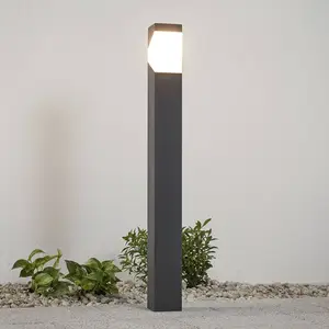 Lucande Wegeleuchte Kiran, 100 cm, grau, Metall, IP44, E27