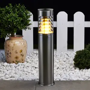 Lindby Sockelleuchte Enja, 50 cm, Edelstahl, IP44, E27