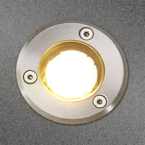 Lucande LED-Bodeneinbauleuchte Kenan, Ø 7cm, Edelstahl, IP67