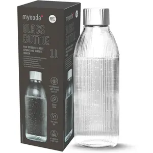 Mysoda Glasflasche Silber 1L günstig