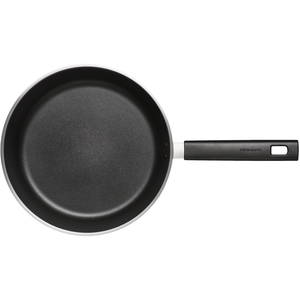 Fiskars Hard Face, Rund, Allzweckpfanne, Schwarz, Edelstahl, 150 °C, Edelstahl, Keramik, Gas, Halogen, Induktion, Versiegelte Platte