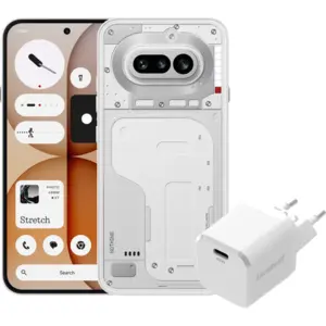 Nothing. Nothing Phone (4a) 256GB Weiß 5G + BlueBuilt Ladegerät mit US...