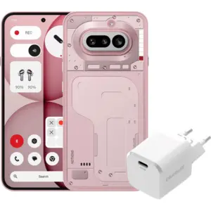 Nothing. Nothing Phone (4a) 256GB Rosa 5G + BlueBuilt Ladegerät mit US...
