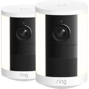 Ring Spotlight Kamera 2. Generation Akku Weiß Doppelpack
