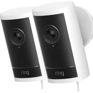 Ring Outdoor Camera Pro Stecker Weiß Doppelpack