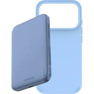 BlueBuilt MagSafe Hülle iPhone 18 Pro Hellblau + Powerbank 5.000 mAh Blau