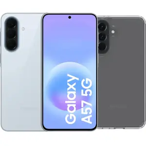 Samsung Galaxy A57 256GB Hellblau 5G + BlueBuilt Backcover Transparent