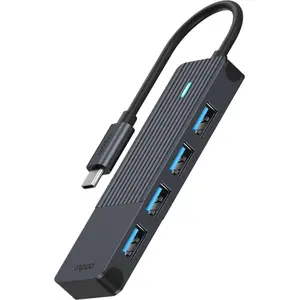 Rapoo USB-C Hub, USB-C auf USB-A grau