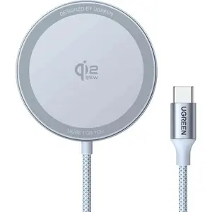 Ugreen MagFlow, Auto, USB, Kabelloses Aufladen, Grau
