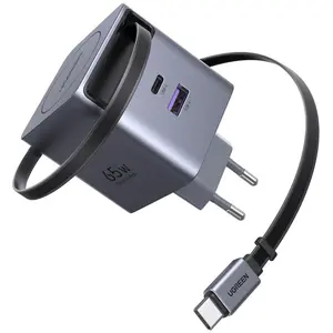 Ugreen Nexode Pro series X615 - Netzteil - GaN - 65 Watt - 3.25 A - QC 2.0, QC 3.0, QC 4.0, QC 4.0+, Power Delivery 3.0 + PPS, Apple Fast Charge, Fast Charge, FC - 3 Ausgabeanschlussstellen (2 x USB-C, USB) günstig