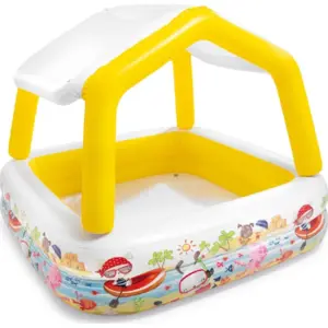 INTEX Kinderpool mit Sonnendach: Großer aufblasbarer Baby-Pool 157x157... günstig