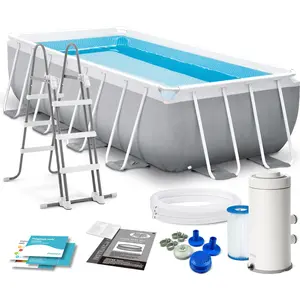 INTEX 26788GN Prism Frame Pool rechteckig 400x200x100 cm Set mit Pumpe... günstig