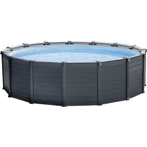 INTEX 26384GS Frame Pool 478x124cm Graphit Set Sandfilterpumpe Leiter ...
