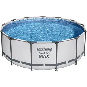 Bestway Steel Pro 5618W, Gerahmter Pool, Leiter, Weiß, 50,3 kg
