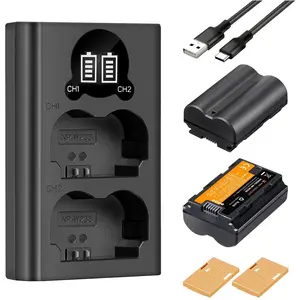 K&F Concept NP-W235 2200mAh Digital Camera Dual Battery with Dual Channel Charger, for Fuji Camera With LCD Scre (Kamera Akku), Kamera Stromversorgung, Schwarz günstig