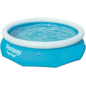 Bestway, Pool, Fast Set 57266 Aufstellpool Aufblasbarer Rundpool 3638 L Blau (305 x 76 cm) günstig