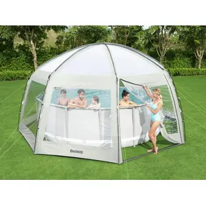 Bestway 58612, Poolkuppel, Überirdischer Pool, Rund, Grau, Transparent, Weiß, PVC, Polyester, 2 Tür(en) günstig