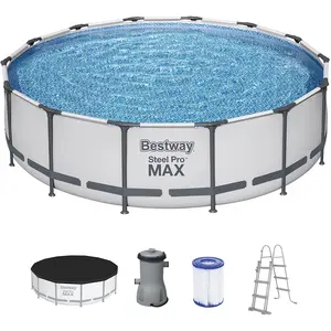 Bestway® Steel Pro MAX  Frame Pool Komplett-Set mit Filterpumpe Ø 427 ...